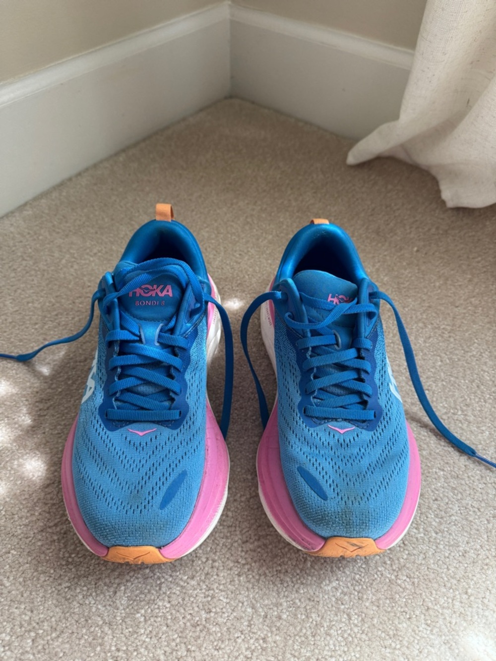 Hoka One One Blue Pink Orange Women's Athletic Shoes